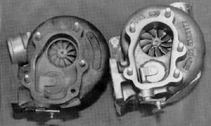 T25 vs. T28 turbine wheel (14030 bytes)